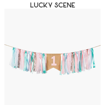 Vini yarn Braille flag Mint green pink baby chair with chair around the soda decoration