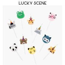 (Auspicious props) cartoon shape birthday candle childrens party cute animal cake decoration smoke-free Creative