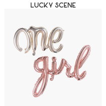 (Auspicious props) 38-inch English conjoined baby girl boy one birthday party aluminum balloon