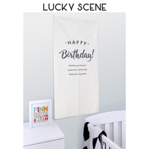 (Auspicious Props) Flannel Birthday Canvas Poster Birthday Photo Photography Props Party Decorations
