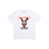 ABSURD LOGIC Absurd Logic Original Design Circus Clown Violent Rabbit Printed Short Sleeve T-shirt