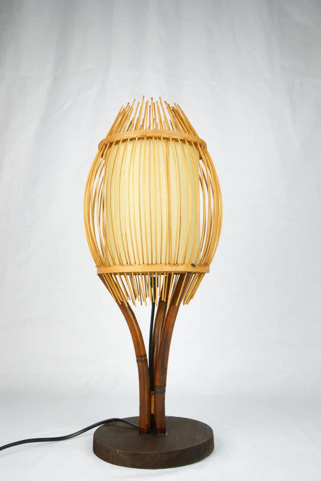 东南亚风格田园手编酒店客房卧室床头玄关装饰软装竹灯具