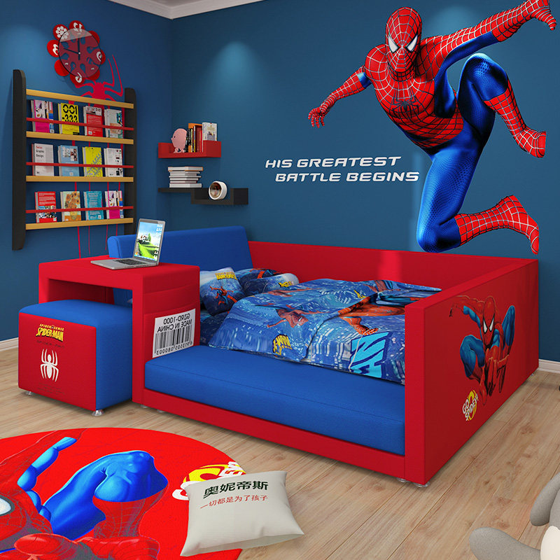 Oridis children's bed boy spiderman single bed fabric kids bed cartoon