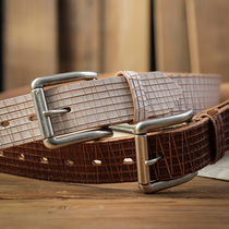 Handmade Italian Tannic Leather Head Layer Cow Leather Handmade Cutting Leather Strap Mbbcar Lacquereds Stainless Steel Belt