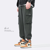 GWIT 60 platinum Cotton Spring and Autumn New Leisure Trend sports trousers big pocket toe toe overalls men