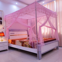 Non-floor dust-proof top single door mosquito net princess wind old-fashioned encrypted household single double bed 1 5 m 1 8m