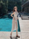 Yi Meishan White Swimsuit 여성의 Hot Spring One-Piece Pure Sexy and Slim 2025 New Hot Style Beach Vacation Yi Meishan White Swimsuit 여성의 Hot Spring One-Piece Pure Sexy and Slim 2025 New Hot Style Beach Vacation