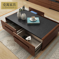 Love fire stone round corner Simple modern Nordic creative Marble coffee table TV cabinet combination American 4 drawers