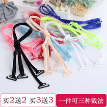 Korean sexy wild thin belt halter neck shoulder strap Beauty back cross underwear Bra shoulder strap Transparent strap Invisible shoulder strap