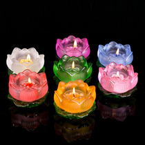 Colorful glazed ghee base lotus leaf candle holder for Buddha praying lamp Guanyin Buddhist supplies