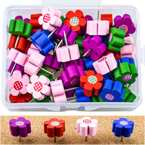 Colorful Soft Wood Board Childrens Nails Plum Blossom Shaped Cork Artificial Character Nail Photo Wall Large Tack Cultural Wall Decoration Fixed