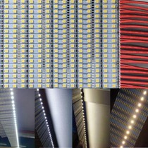 DC12V ultra-narrow 4mm wide 2835 high-brightness luminescent strip backlight table lamp light source long strip hard light strip white light warm yellow