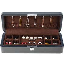 Jewelry box with lock storage box ring earrings bracelet jewelry storage box jewelry box simple leather double layer