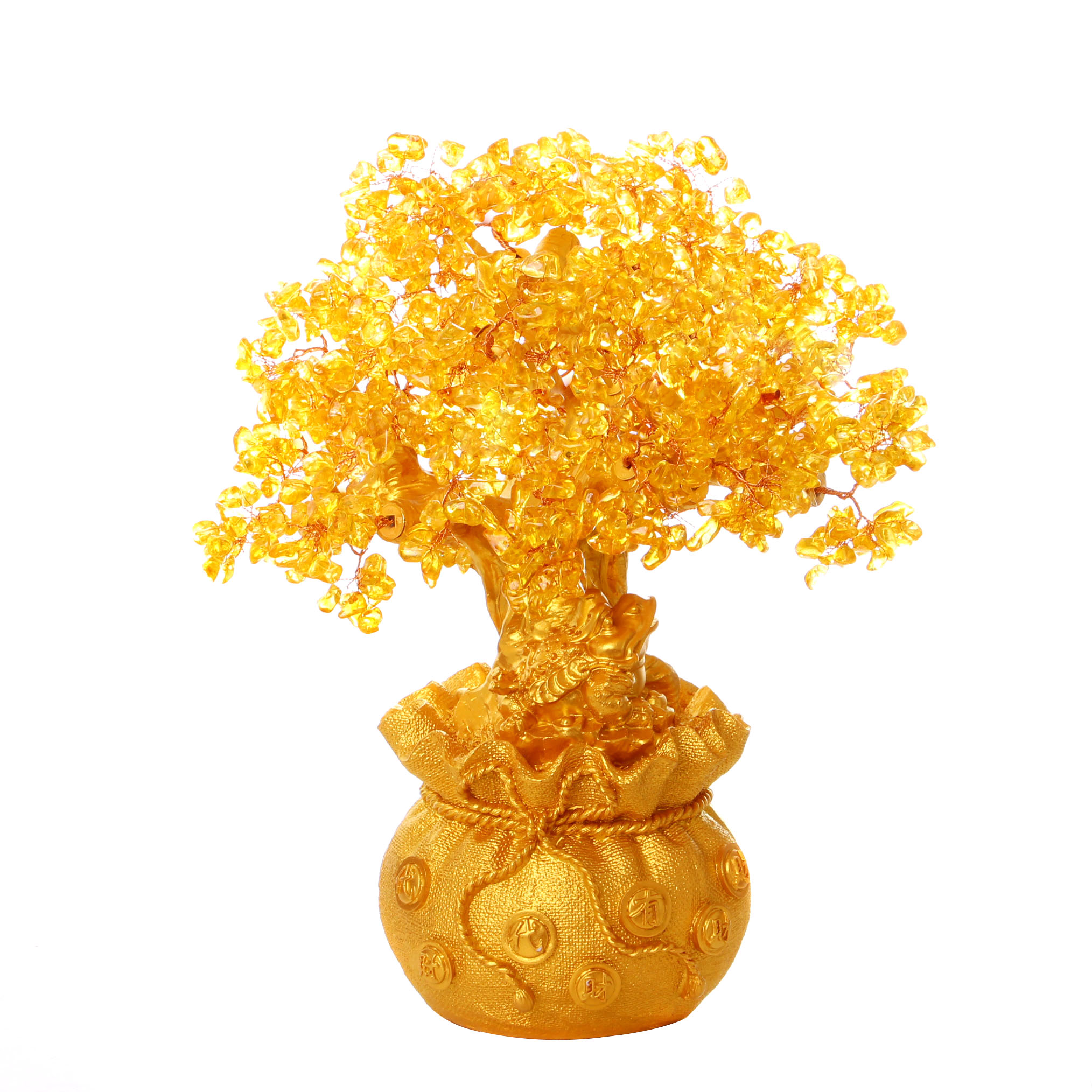 现代家居装饰品办公室桌客厅招财树发财树聚财摇钱树工艺品小摆件