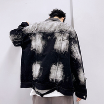 PGUP STUDIO SPRING NATIONAL TIDE HIGH STREET Yuppie Handsome water washed Reguzzard Dyed Loose Denim Jacket Jacket Man INS