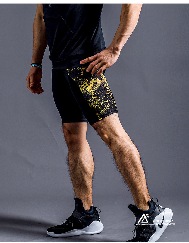 运动紧身短裤男夏篮球紧身裤田径训练五分裤速干健身跑步短裤