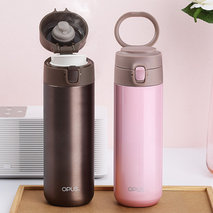 opus保温杯女便携大容量水杯学生韩版清新文艺创意潮流不锈钢杯子