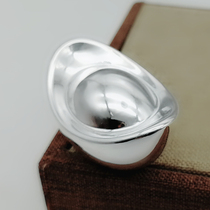 S999 sterling silver Yuanbao original hand polished mirror design Foot silver investment solid collection decoration surface silver jewelry