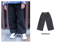 HININI customized boys and girls casual trousers autumn and winter warm woolen straight wide-leg pants parent-child