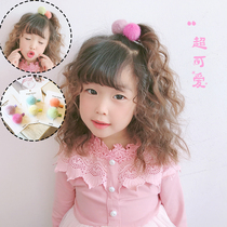 Korean childrens hair accessories Furry rabbit hair clip Baby plush top clip Girl hair ball hair card simple style quality