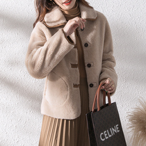2021 Winter new fur integrated female short jacket lamb wool sheared velvet big clothes casual young fur