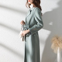 High-end Australian wool The double face cashmere Grand coat woman 2021 The new mid-length sashimi is a slim fit.