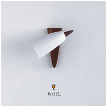 Nando Ji (7 days hair) bedside reading Nordic simple bedroom Japanese solid wood wall lamp