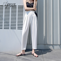 Haren pants womens ankle-length pants summer new casual small man high waist pipe small feet chiffon radish suit pants