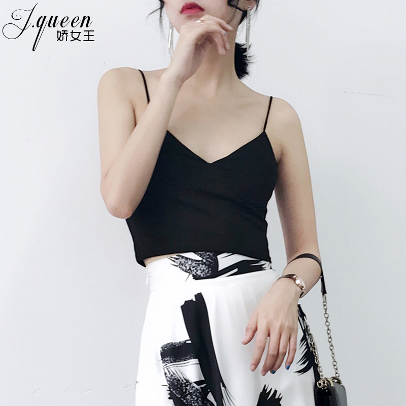 Chest sleeveless vest female summer Joker sexy chest outside wearing underwear short velvet