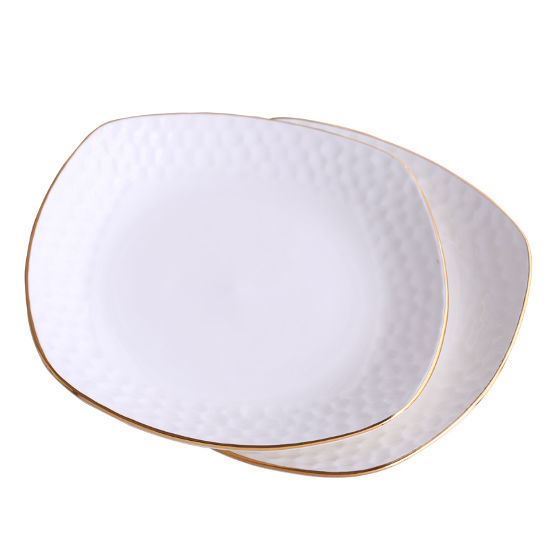 Garland ipads porcelain tableware square deep dish dish dish creative emboss household irregular western - style snack plate