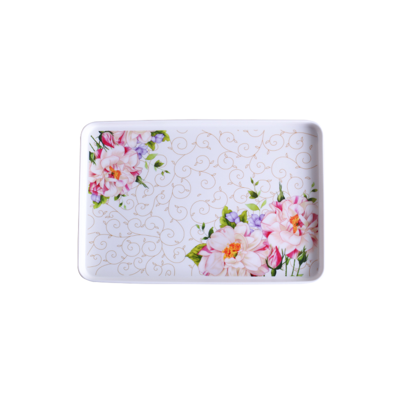 Garland 14 inches tray was creative European - style KTV household ceramic plates rectangular melamine ground water dish