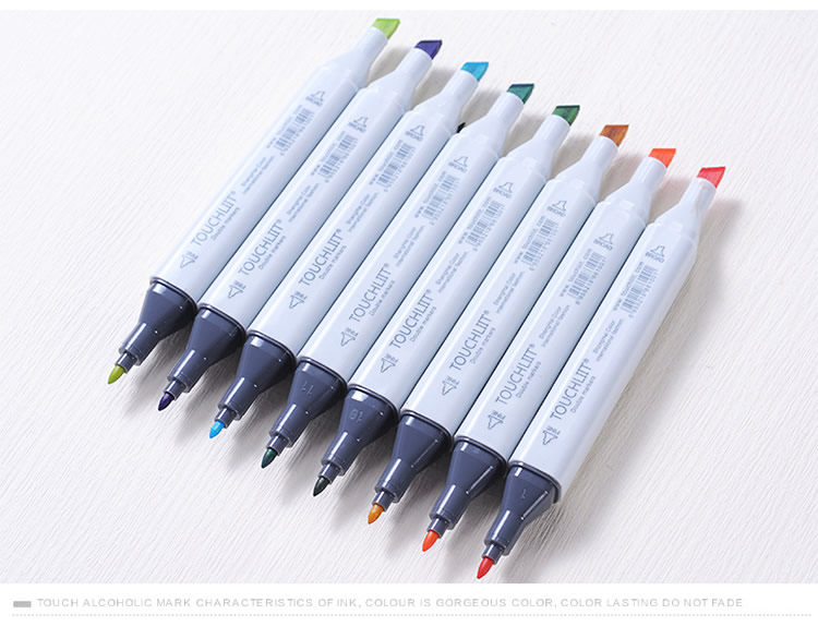 包邮touch liit七代方杆酒精油性双头手绘马克笔 7代60 80色袋装_7折