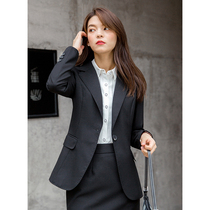 Dress women suit college students interview 2021 new professional suit female spring and autumn Korean casual black suit