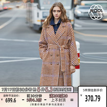 Aya Zhi Vero Moda spring and Autumn new style new style with sheep wool plaid waist wool coat women 319427511