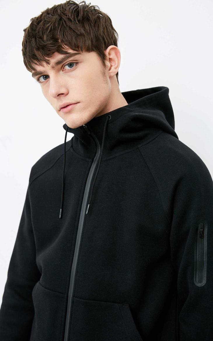 jack jones/杰克琼斯男棉连帽卫衣中长款外套218133514