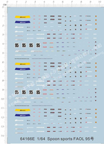 Car model 1:64 Spoon FAOL modified car (street car stickers) special water stickers(64166E)