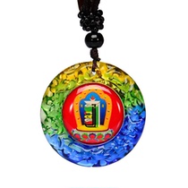 Tie-edge glazed ten-phase comfortable pendant pendant necklace brown rope diameter 3 5 cm