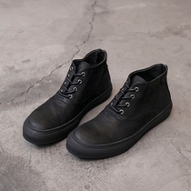 European and American retro leather desert boots mens autumn and winter new casual mens Martin boots Joker thick bottom High mens shoes tide