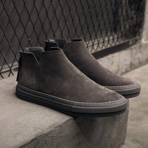 Japanese retro thick-soled Martin boots mens autumn and winter original Chelsea boots Korean version of Joker high casual mens shoes