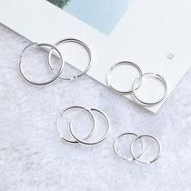 S925 sterling silver small ear ring ear bone ring female Japanese and Korean temperament large circle stud earrings male simple and versatile drop earrings students