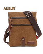 AUGUR Sog Canvas Single Shoulder Bag Diagonal Satchel Retro travel Leisure Fashion wear resistant Wear Zipper Vertical small backpack