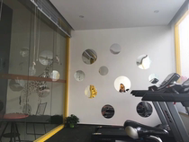 Acrylic mirror cutting modeling wall stickers Dance room childrens sunshine round square shaped customization