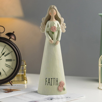 Angel ornaments cross flower baskets new handmade wedding gifts characters simple resin table place HOPE