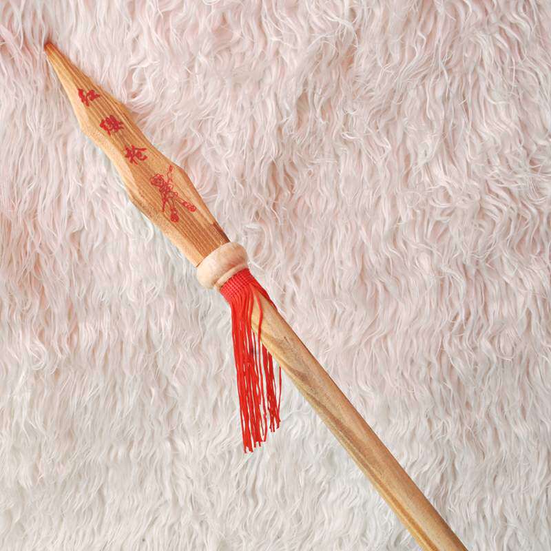 木质红缨枪儿童玩具 戏剧舞台表演其它仿真玩具道具 娜吒兵器批发