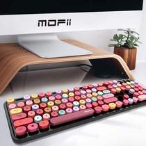MOFII Wireless Keyboard Mouse set girl cute desktop office girl typing mechanical hand feel keyboard