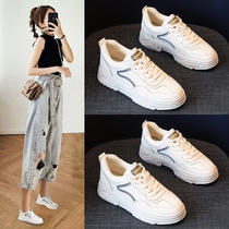 Small white shoes women 2021 new womens shoes autumn leather explosive Joker thick-soled shoes sports casual shoes single shoes