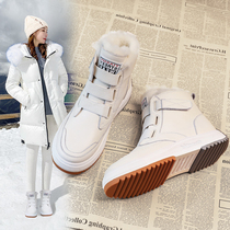 Snow boots women 2021 Winter new shoes plus velvet thick non-slip short boots warm winter leather wool one cotton shoes