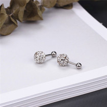 South Korean fashion double ball super shiny full drill ball double headman nail titanium steel metal bright ball screw earbone nail ear accessories