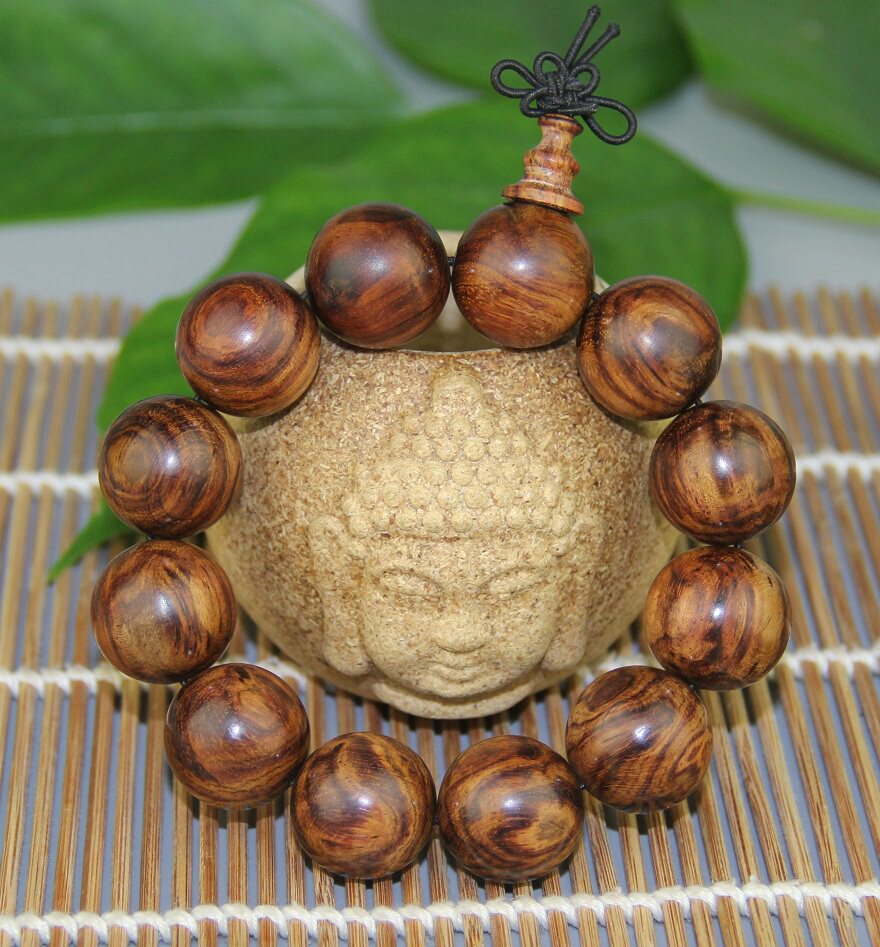 国宝黄花梨 佛珠手链 1.95cm 44.56g 纹理绚丽 精品收藏