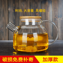 Large capacity cold water bottle juice pot heat-resistant glass cool water bottle high temperature resistant household explosion-proof water cup set